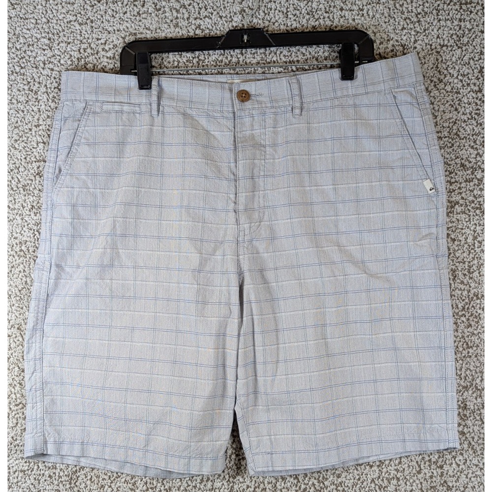 Quiksilver Bermuda Shorts Men's Size 38 Blue‎ Gray Casual Golf Hike Outdoors